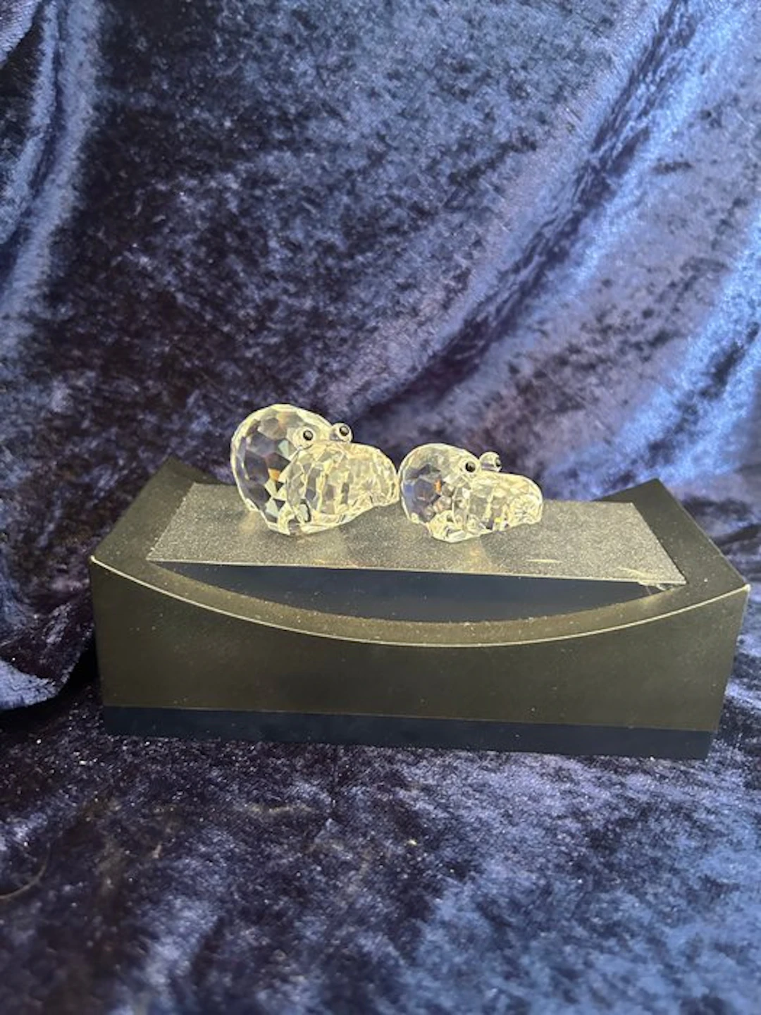 Swarovski - Figurine - Twee kristallen nijlpaarden (2) - Crystal, Glass