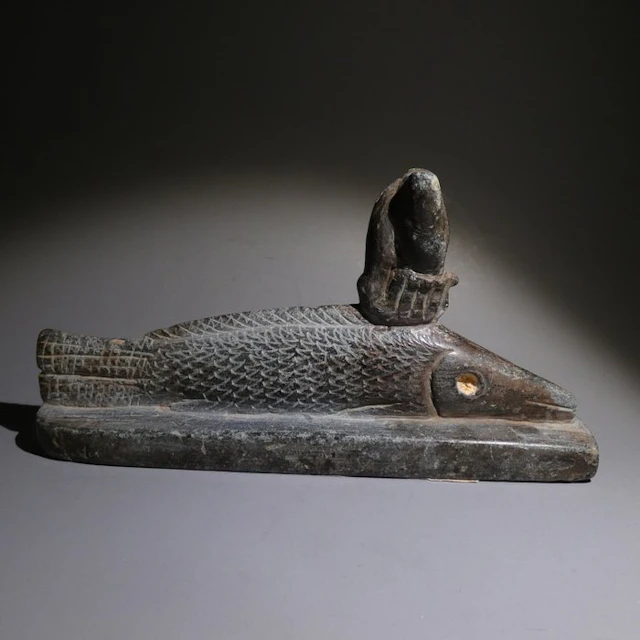Ancient Egyptian Schist God Oxyrhynchos Fish