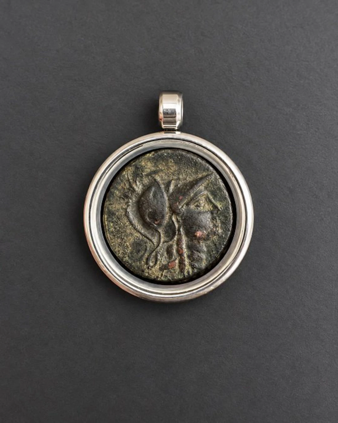 Ancient Greek Bronze (coin) Silvered metal (pendant) Coin...