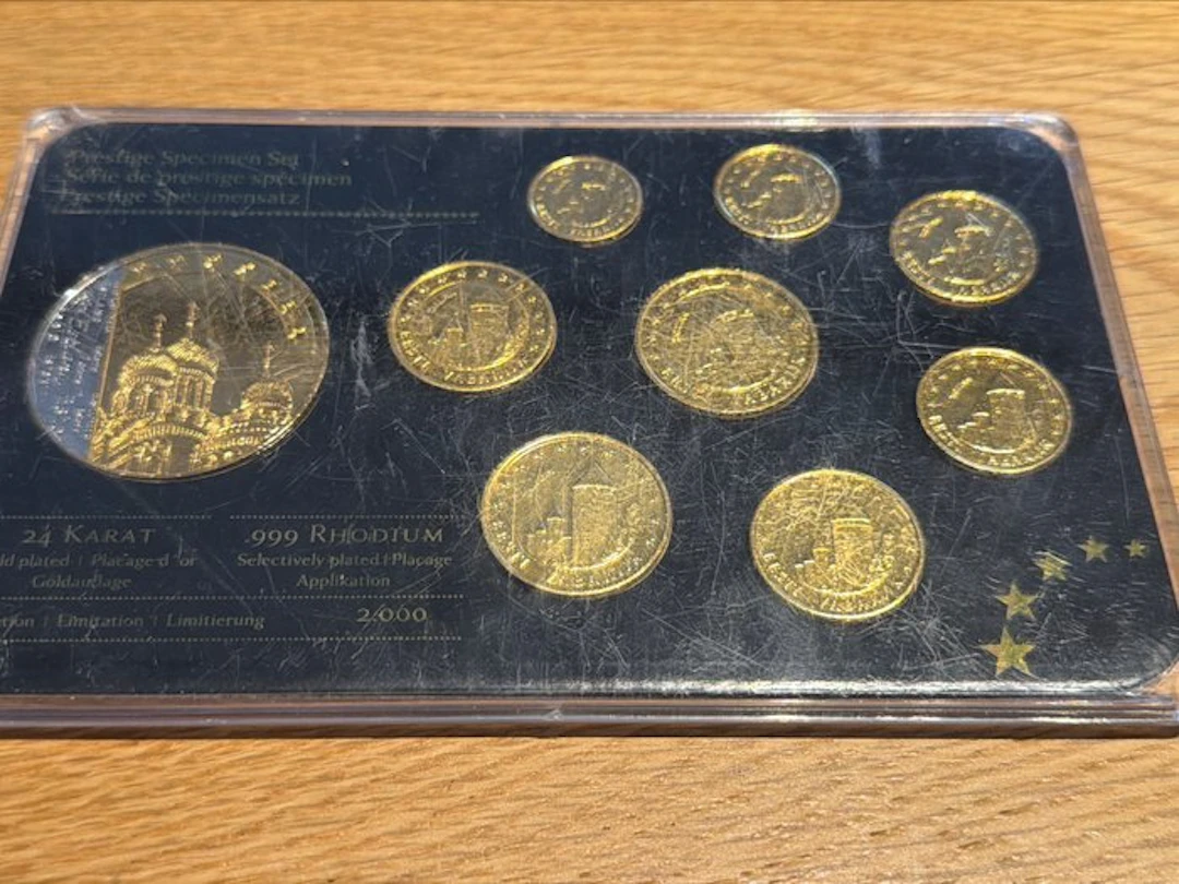 Estonia. Prestige Edelmetall Satz Estland 24 Karat Gold...