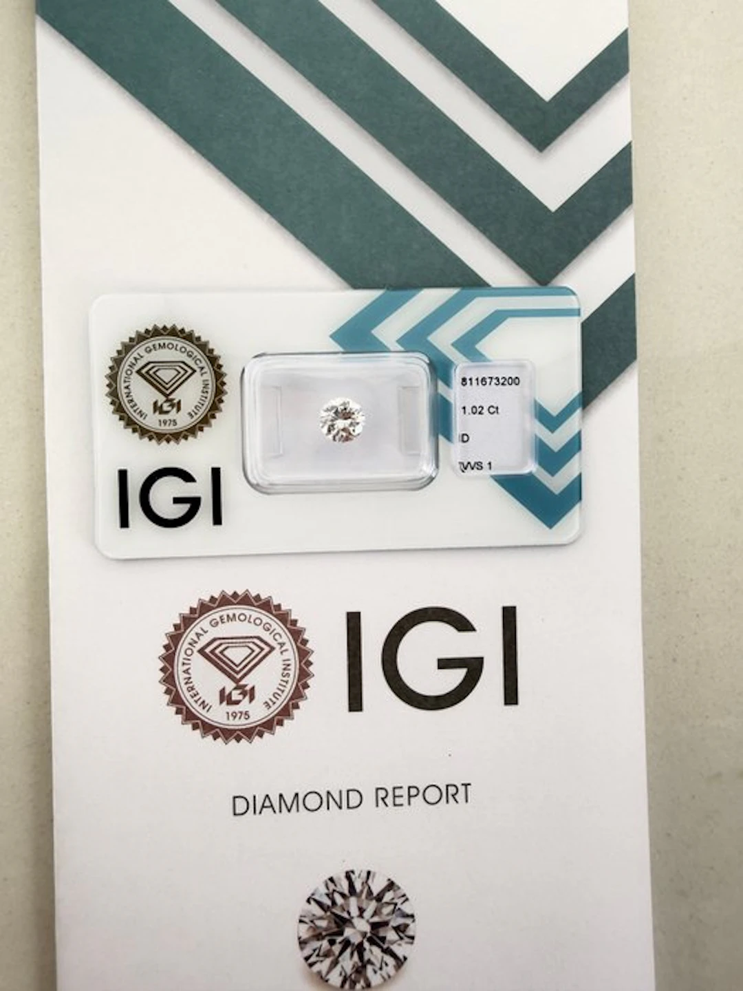 No reserve price - 1 pcs Diamond (Natural) - 1.02 ct...