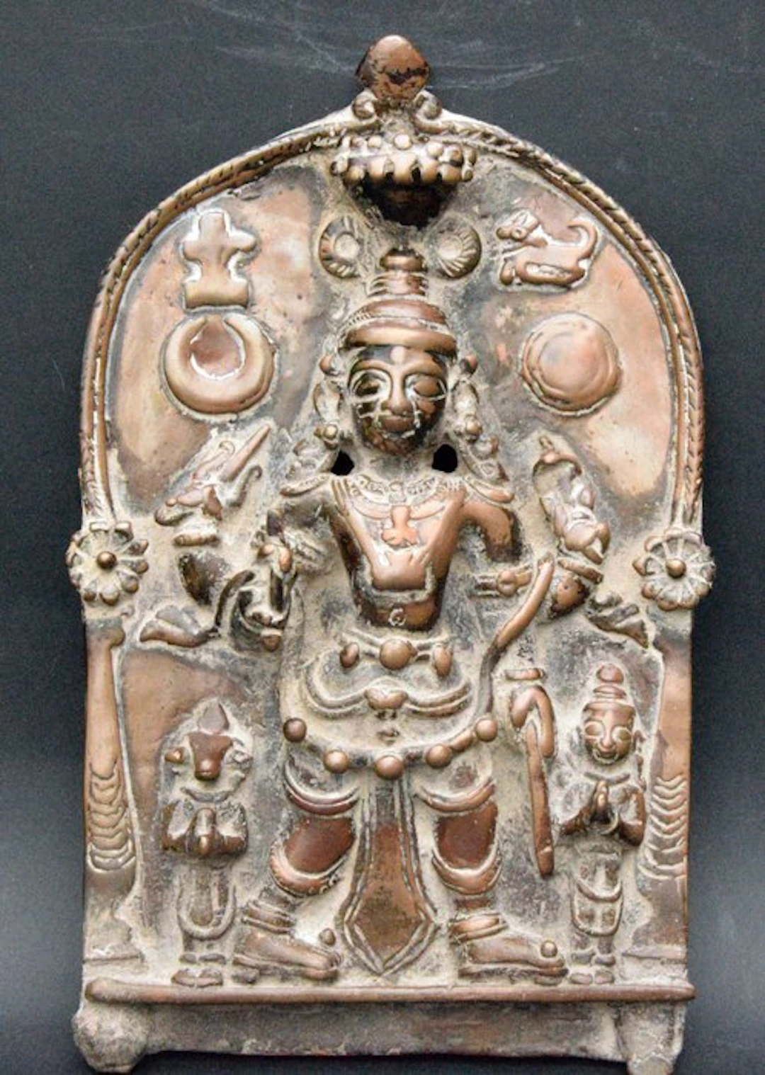 Virabhadra votive plaque - Bronze - India - 17th - 18th century