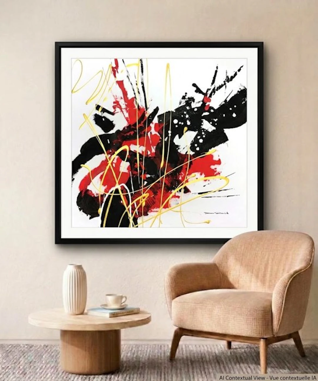 Dam Domido - NO RESERVE PRICE - Gilded Storm - 100 x 100 cm - White back ground