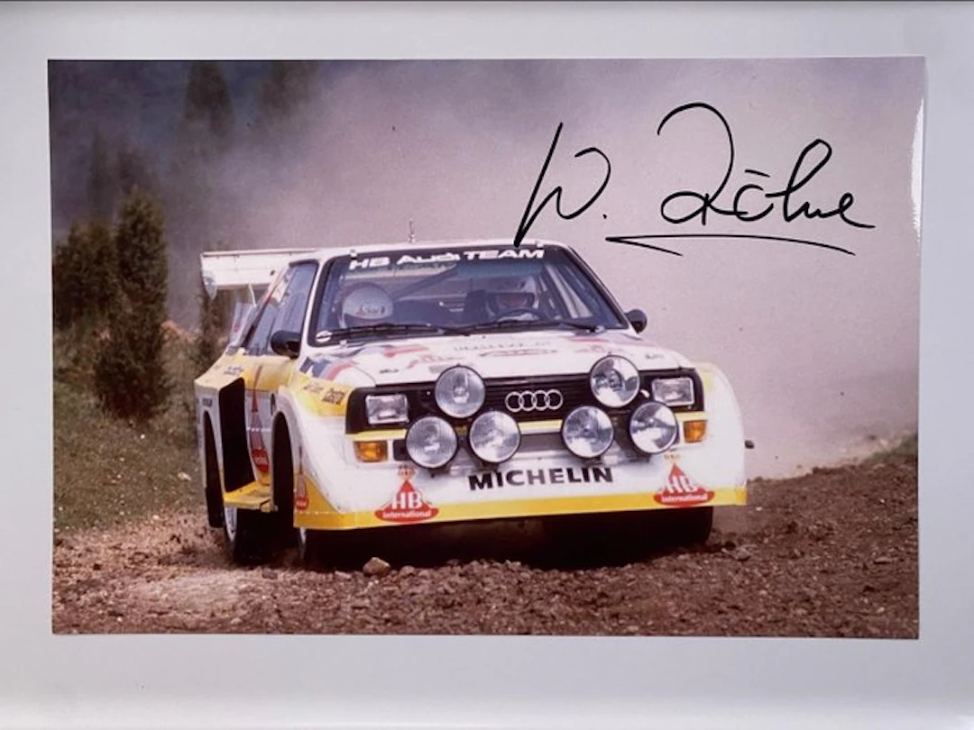 Signed Photograph - Walter Röhrl - Audi Quattro - Rallye