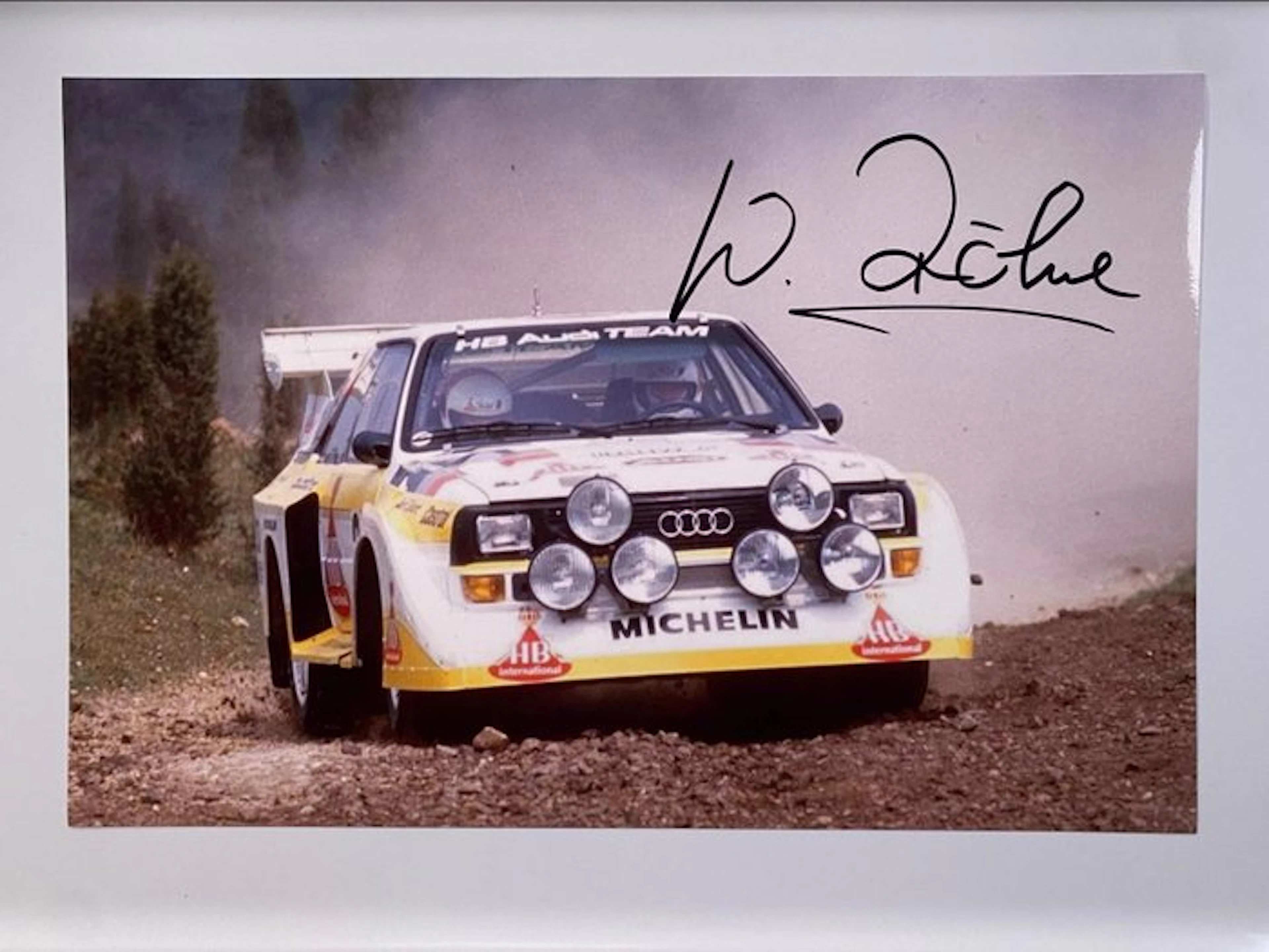 Signed Photograph - Walter Röhrl - Audi Quattro - Rallye