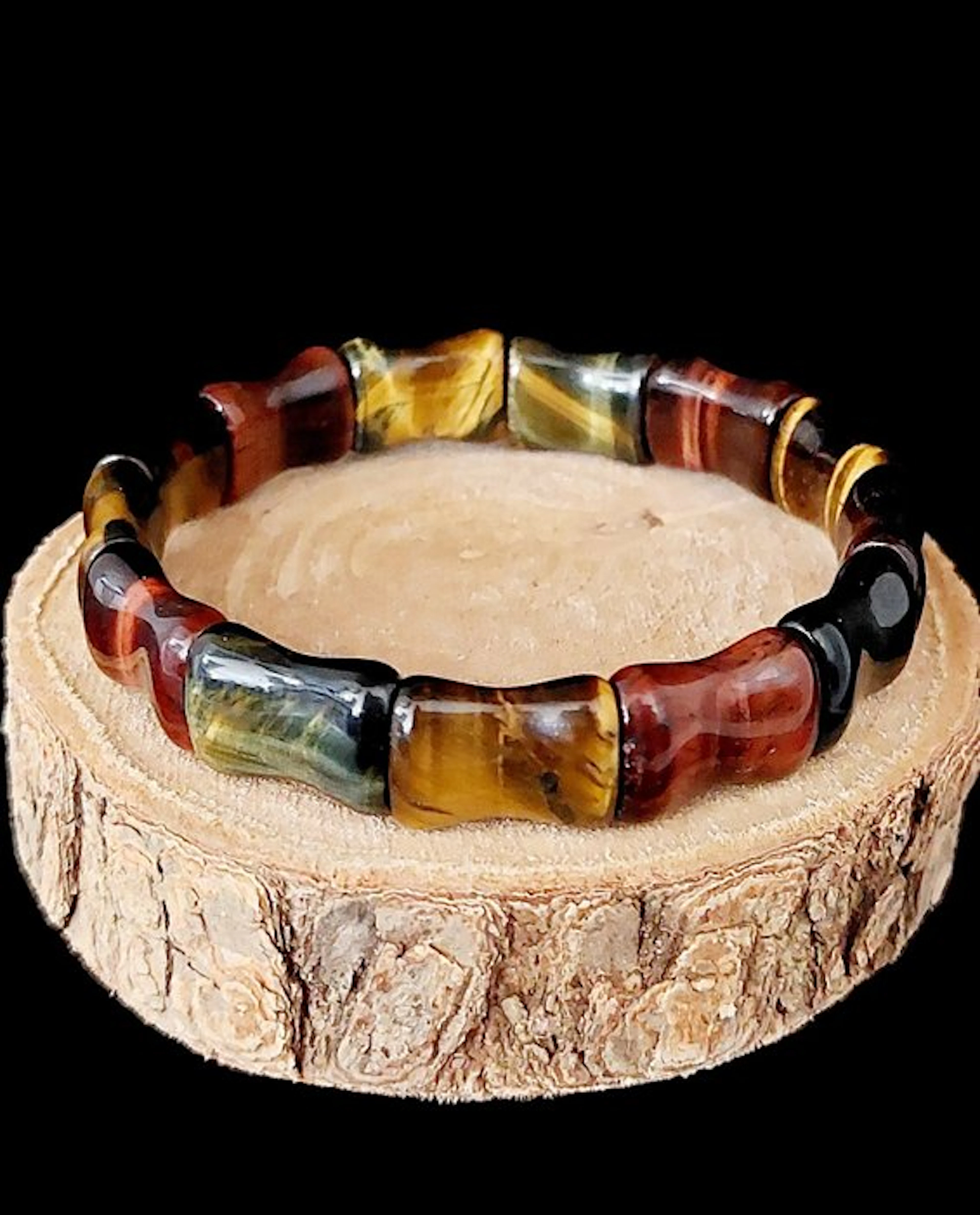 Multicolored tiger's eye bracelet