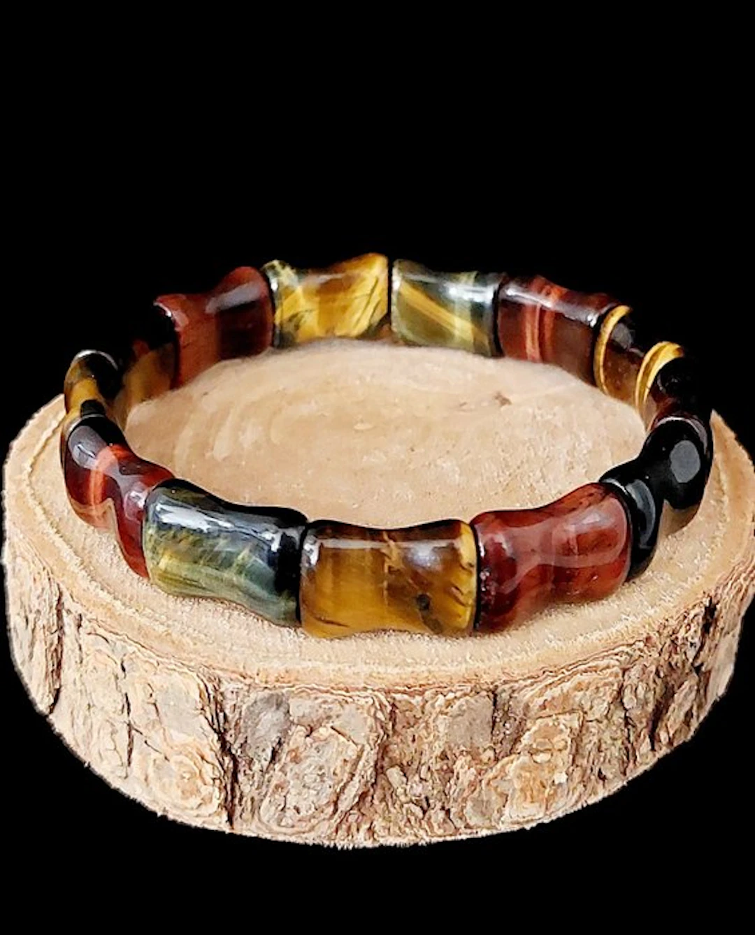 Multicolored tiger's eye bracelet
