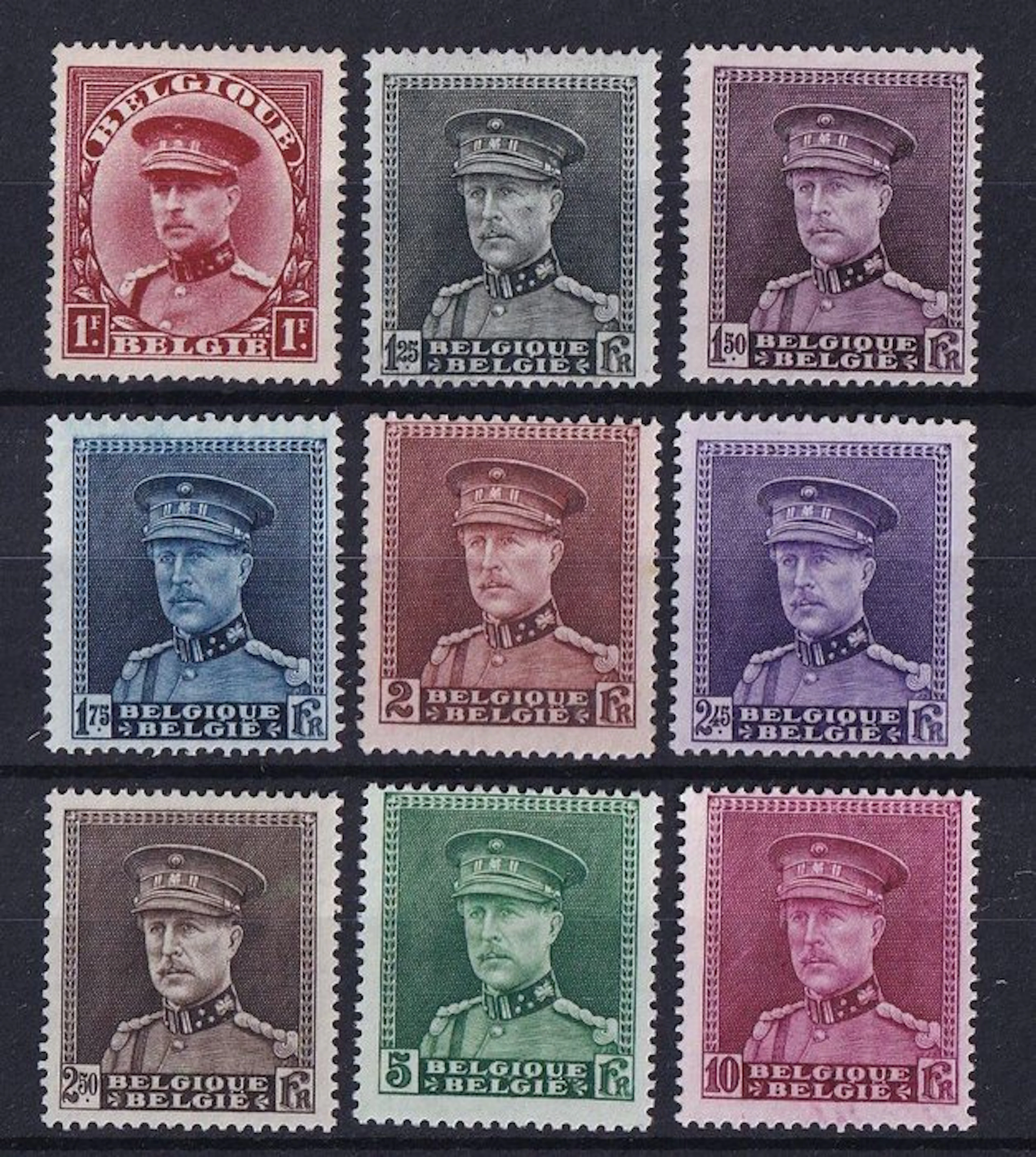 Belgium 1931 - Albert with a kepi - OBP/COB 317/24