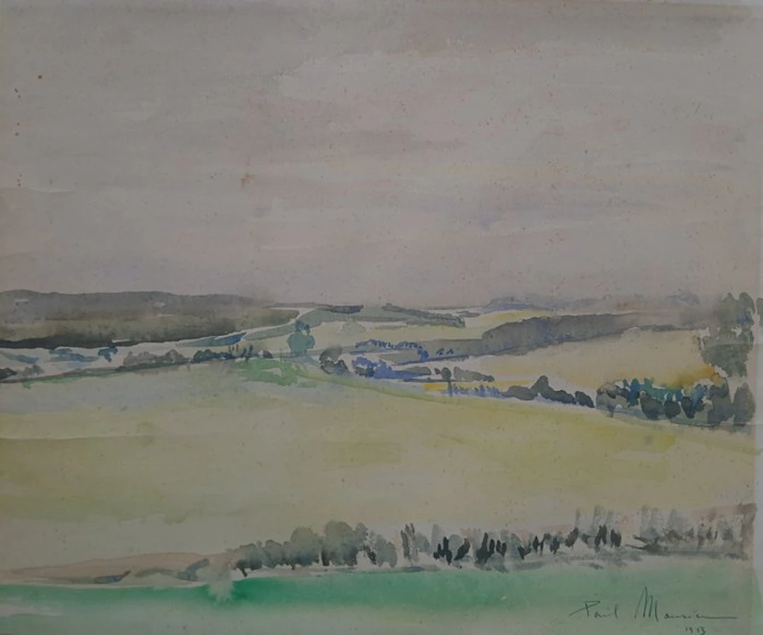 Maurice Paul (1889-1965) - Glooiend landschap in geel en groen - fauvisme