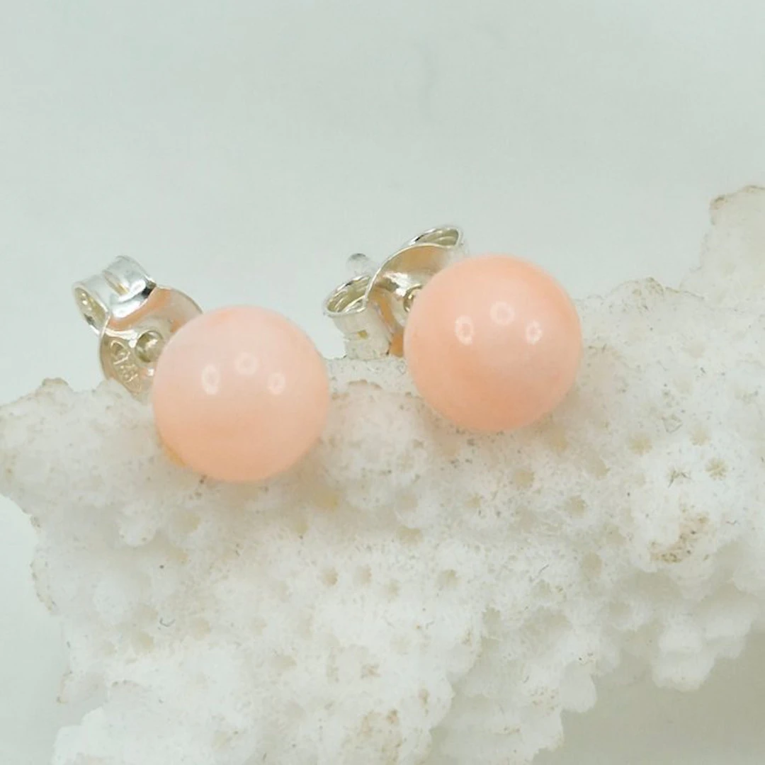 Coral - Silver, No Reserve - Earrings - PINK CORAL
