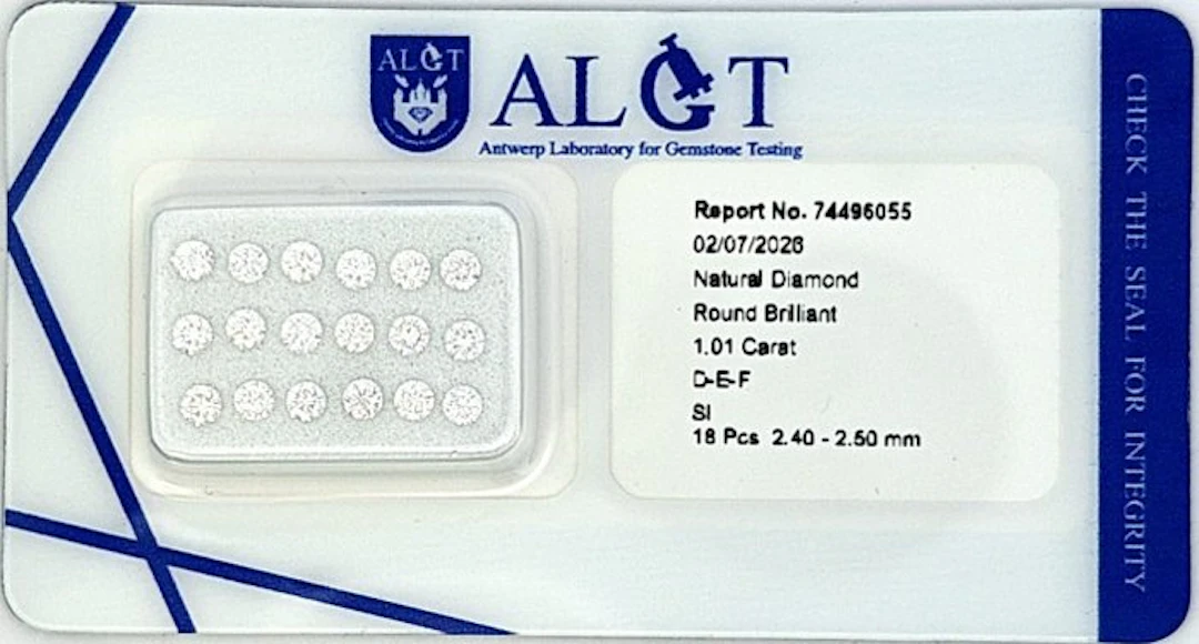 18 pcs Diamond (Natural) - 1.01 ct - Round - F
