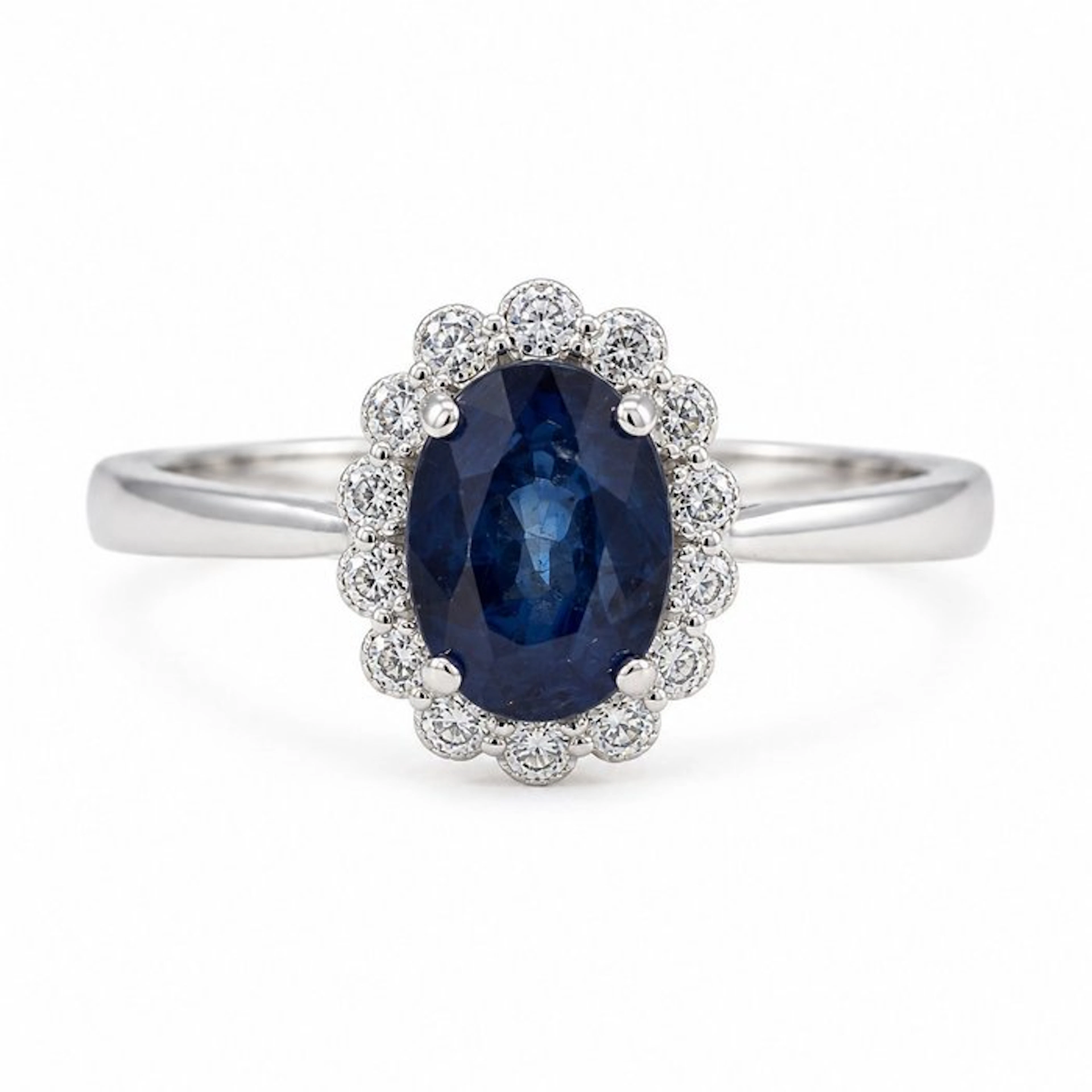 No reserve price - Ring Gold-plated Sapphire - 18kt Gold Plated