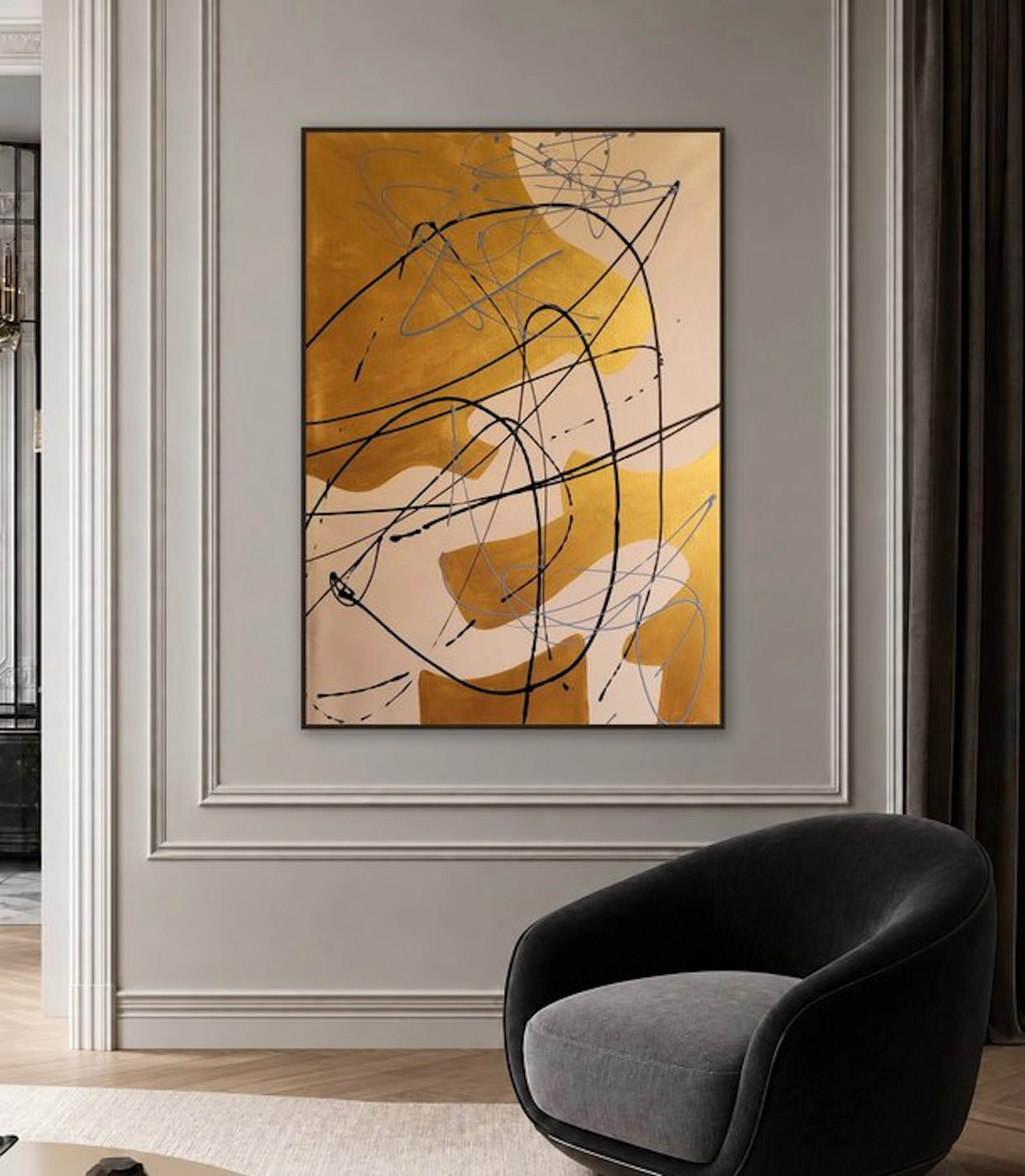 Lyora Art - Traces in Suspension#001 (XL) Acrylic painting - Hand signed - 2026