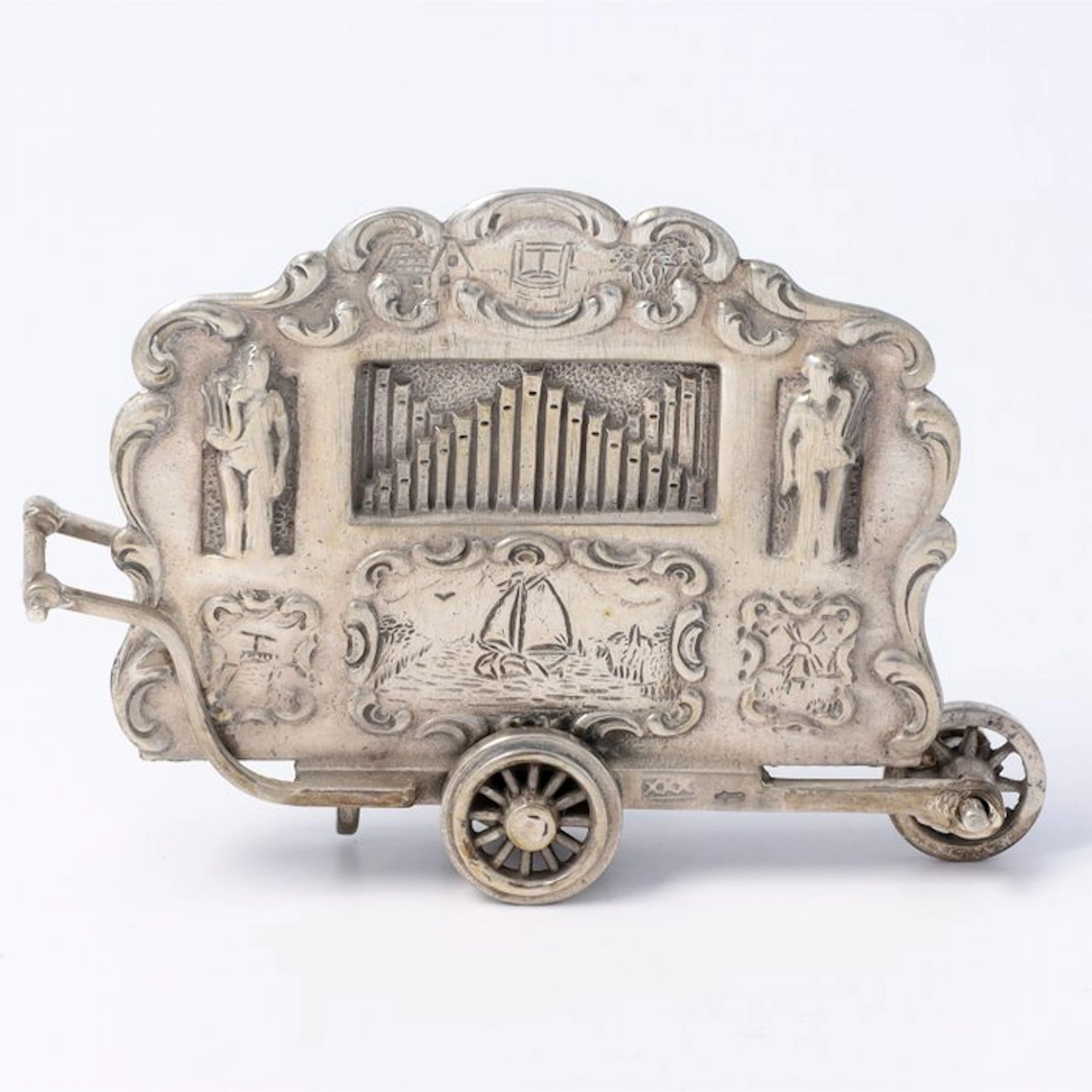 C. & A. Lesener. Draaiorgel. - Figurine - .835 silver