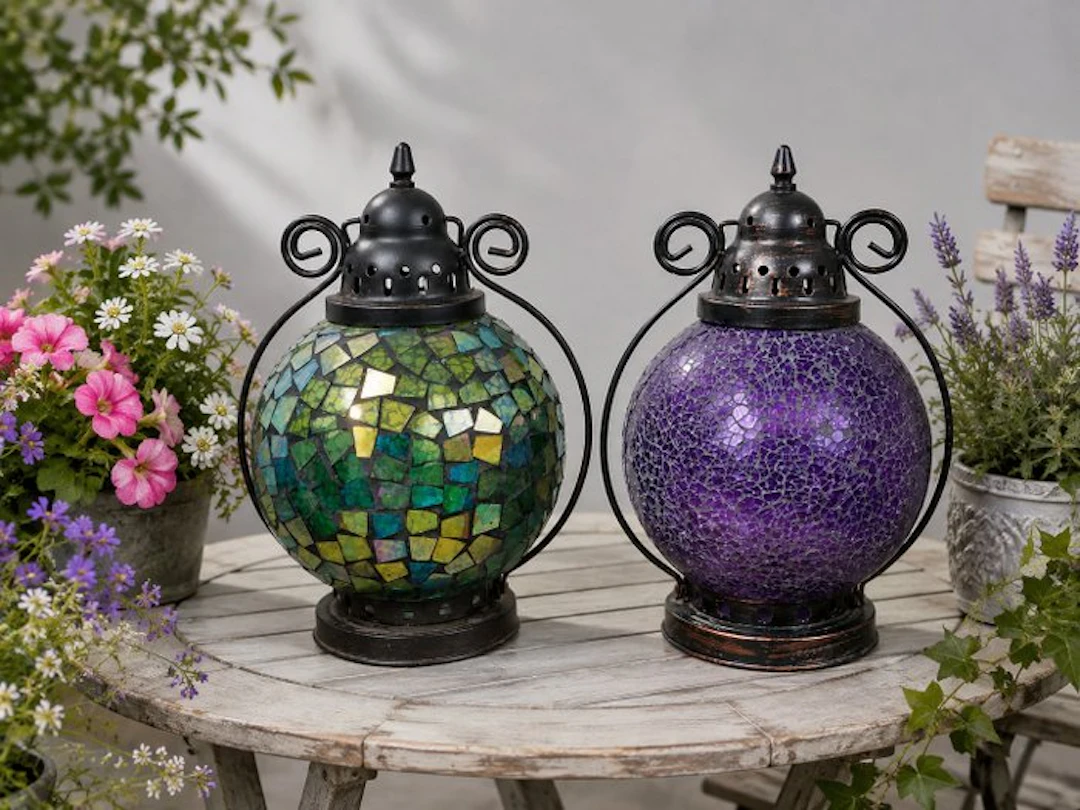 Lamp (2) - glass and metal