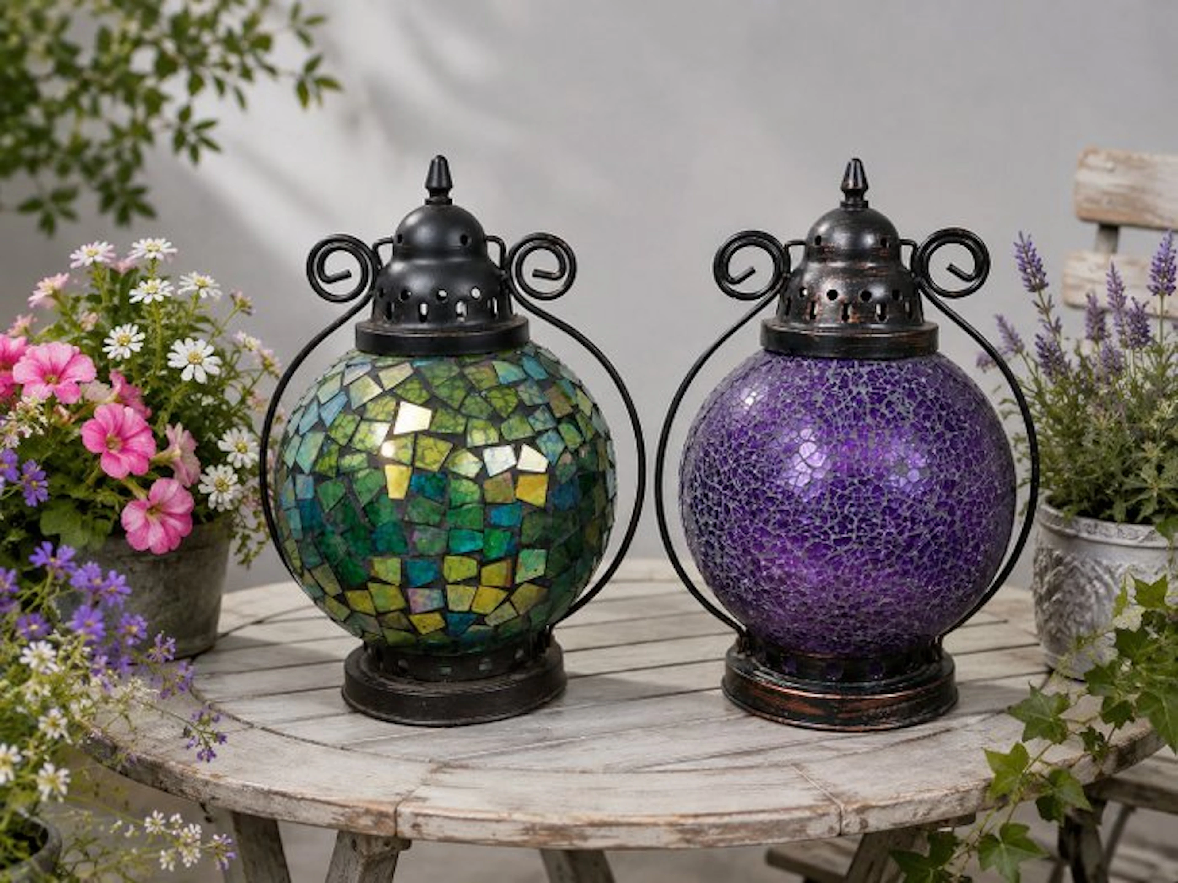 Lamp (2) - glass and metal
