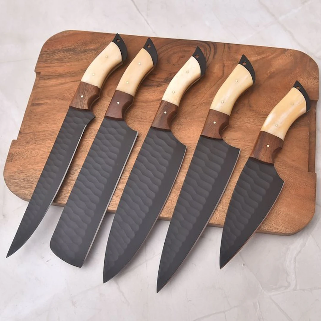 Kitchen knife - Chef's knife - wood and camel bone