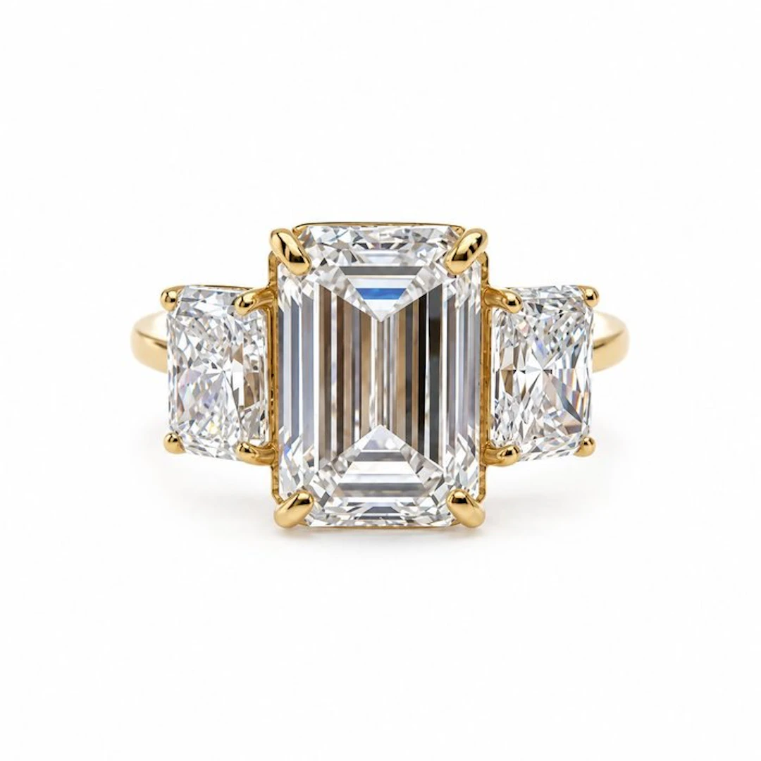 Ring - 14 kt. Yellow gold - 7.10ct. tw. Diamond (Lab-grown) - Diamond