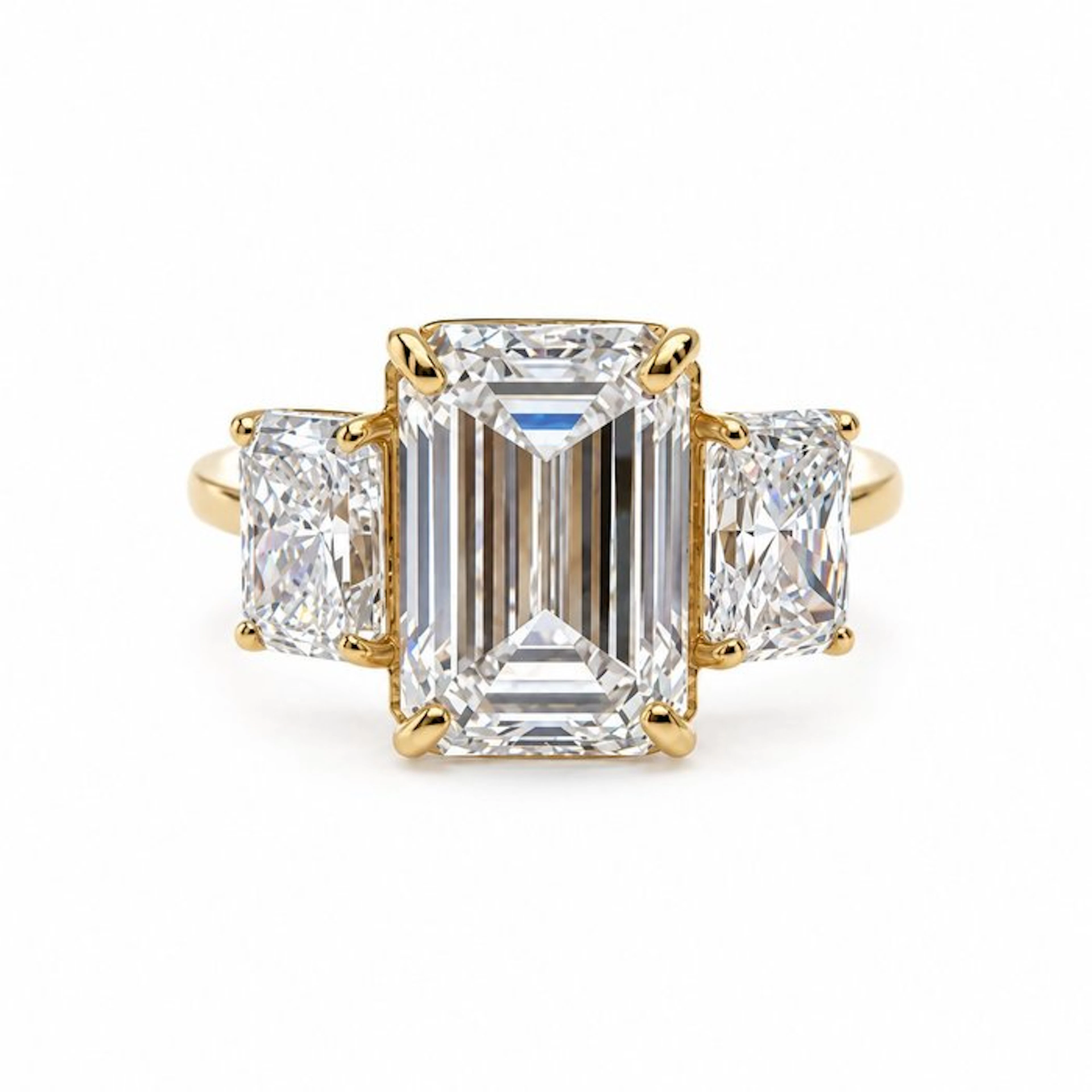 Ring - 14 kt. Yellow gold - 7.10ct. tw. Diamond (Lab-grown) - Diamond