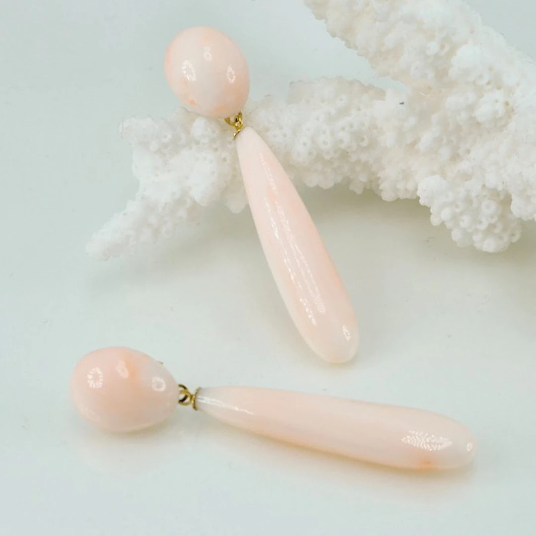 Coral - Silver - Earrings - PINK CORAL