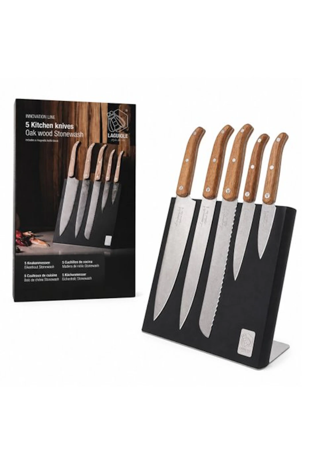 Laguiole - 5 piece Kitchen Knives - including Magnetic...