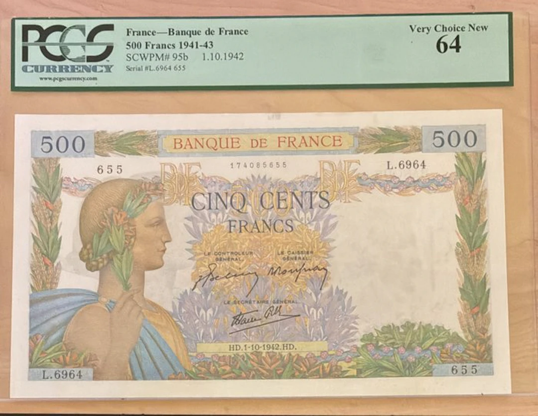 France. - 500 Francs - 1942 - Pick 95b (No reserve price)
