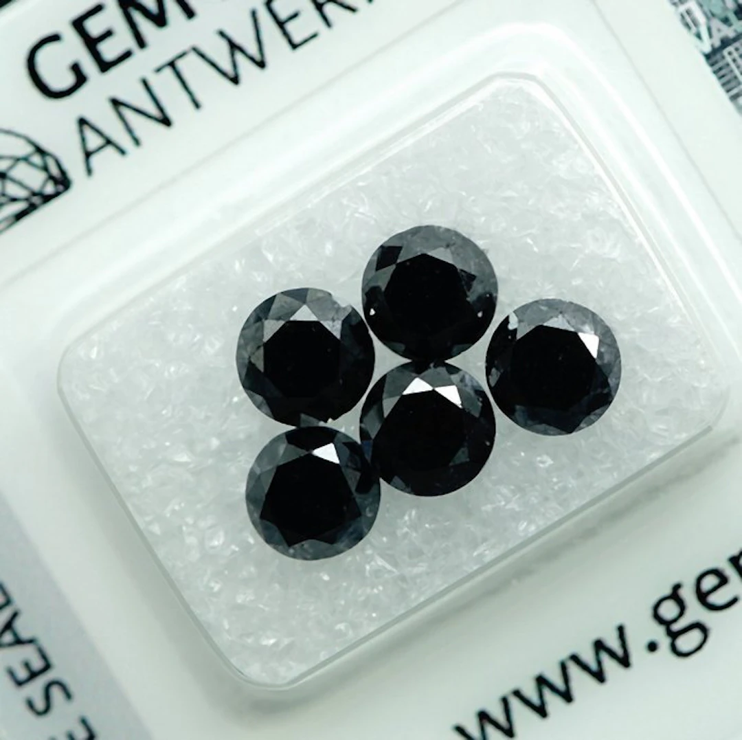 5 pcs Diamond (Colour-treated) - 3.50 ct - Round - Fancy...