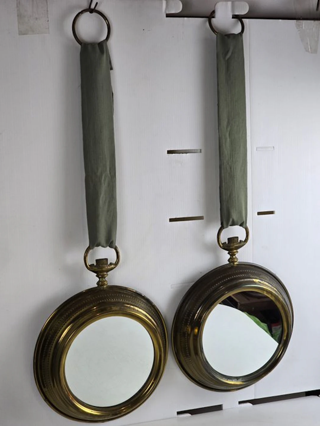 Specchi "à gousset" - Mid-Century Modern - Mirror (2) - Brass, Glass