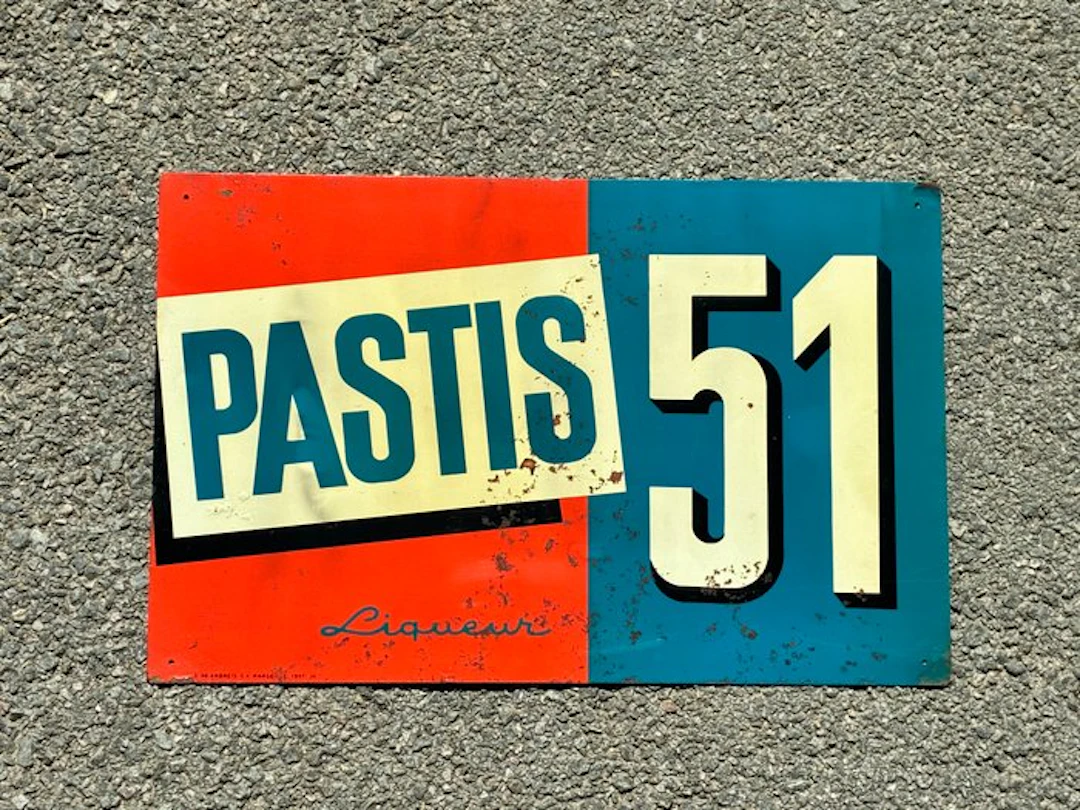 Pastis 51 - G.De Andreis Marseille 1957 - Plaque - Metal