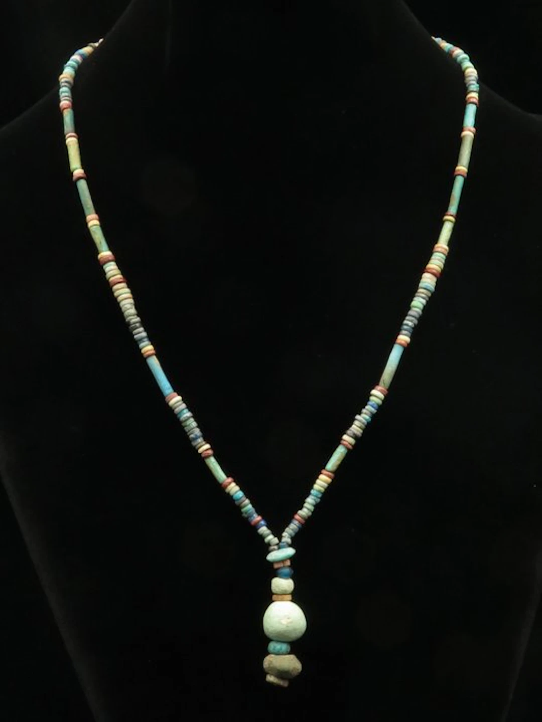 Ancient Egyptian Necklace made of Glass and Faience Mummy...