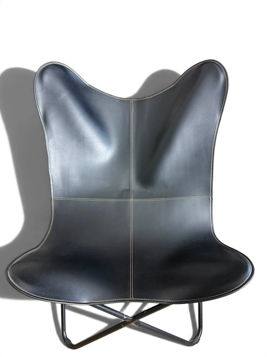 Armchair - Butterfly chair - Metal, Skai Leather - Butterfly chair - butterfly