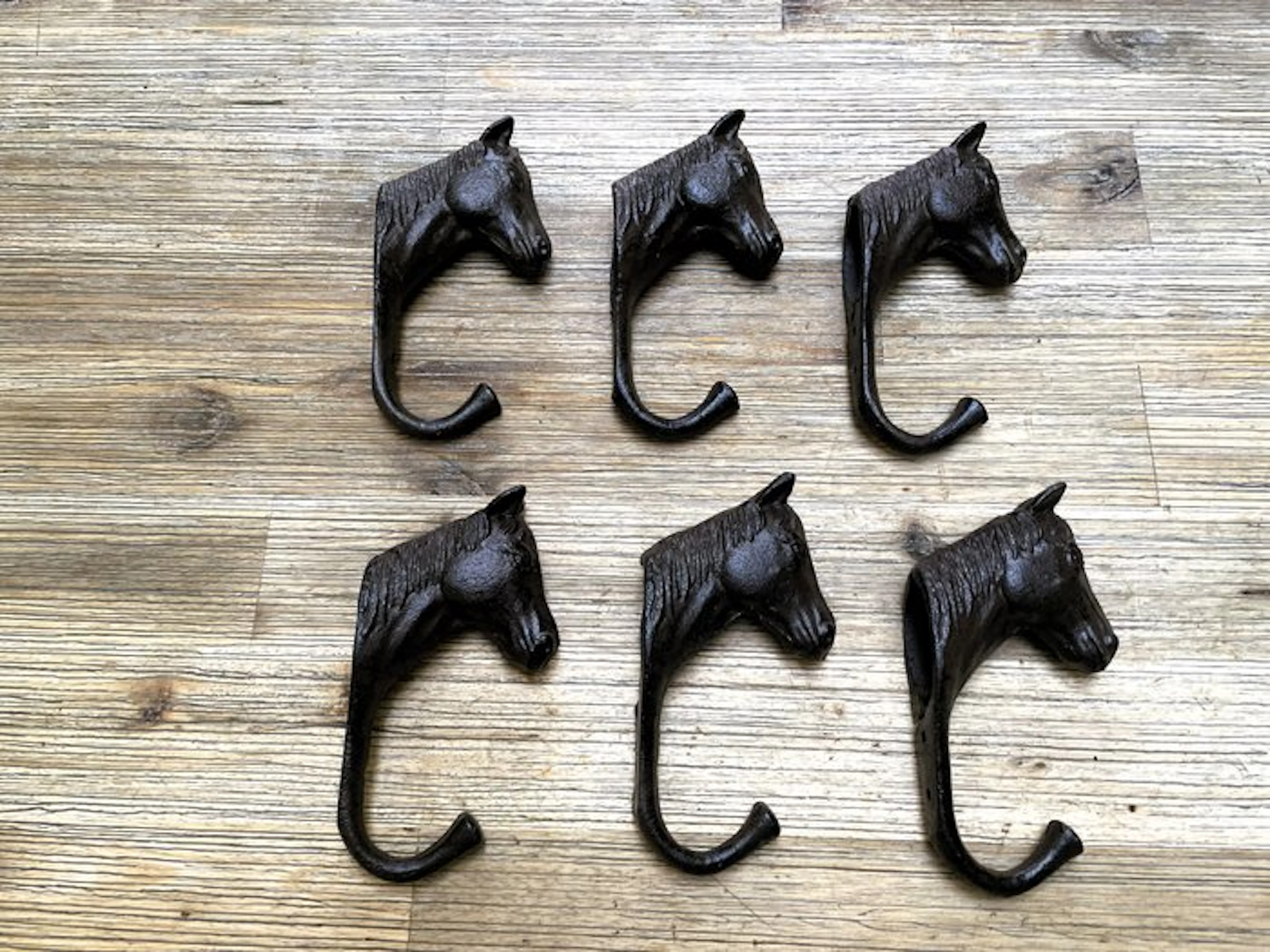 Paardenhoofd haken - Coat rack (6) - Cast iron