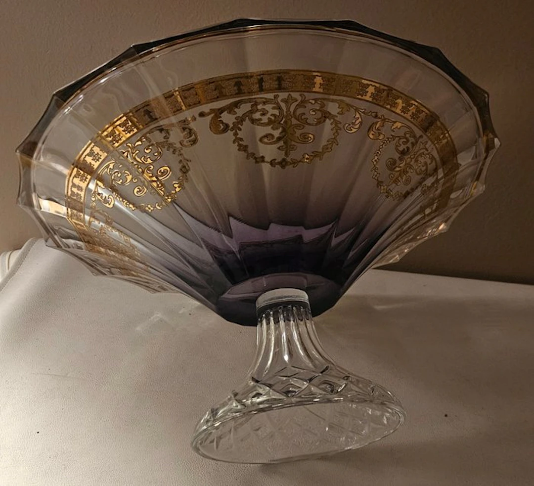 ISMIE LUX - Centrepiece - luxury purple centerpieces in gold - Crystal