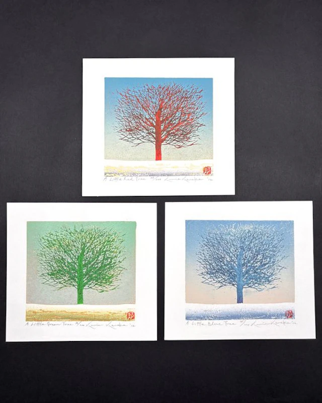 Set of 3 Little Tree Series - "A Little Red Tree" "A...