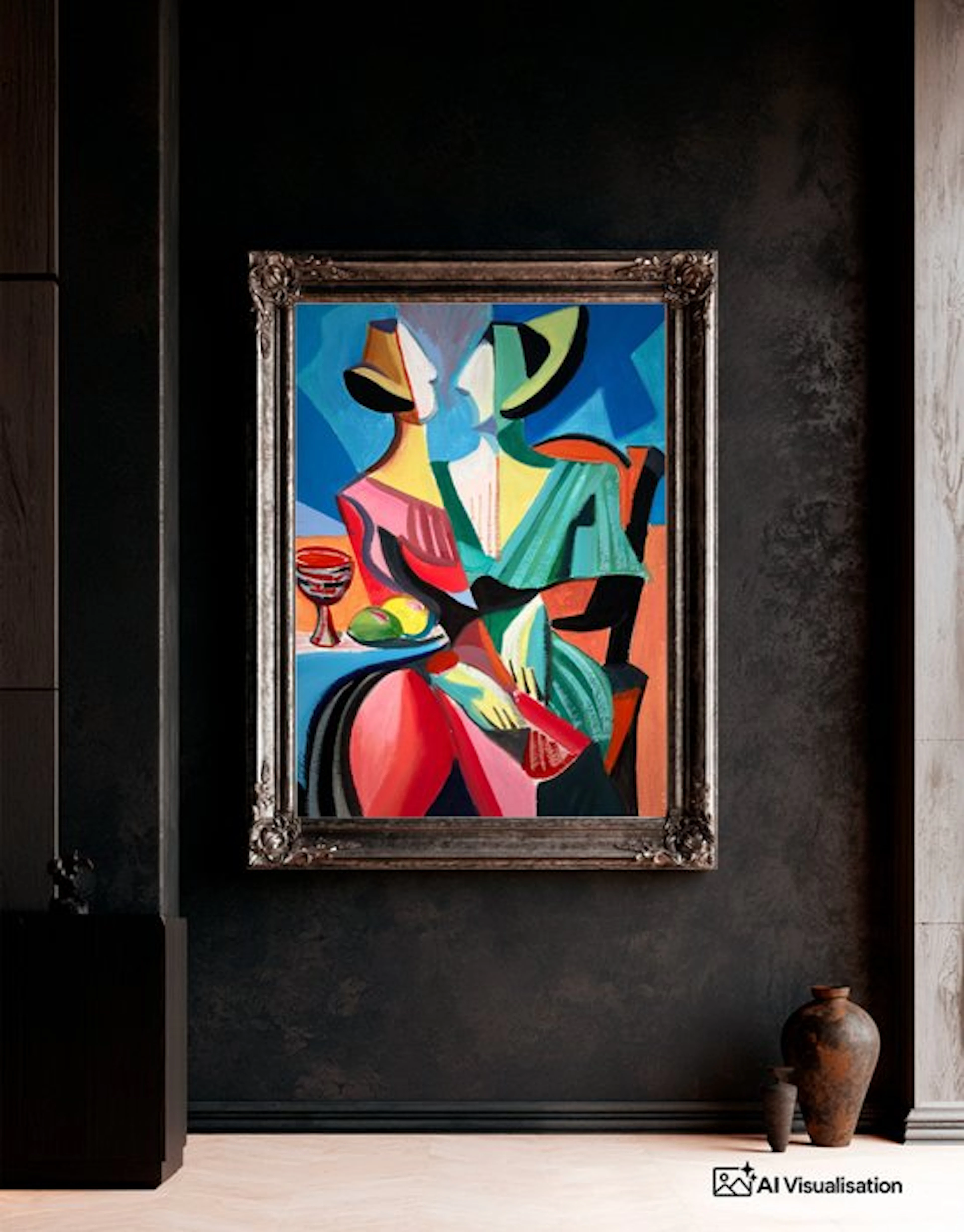 E. Pérez Lezcano - Dos figuras con copa y frutas XL (No Reserve)