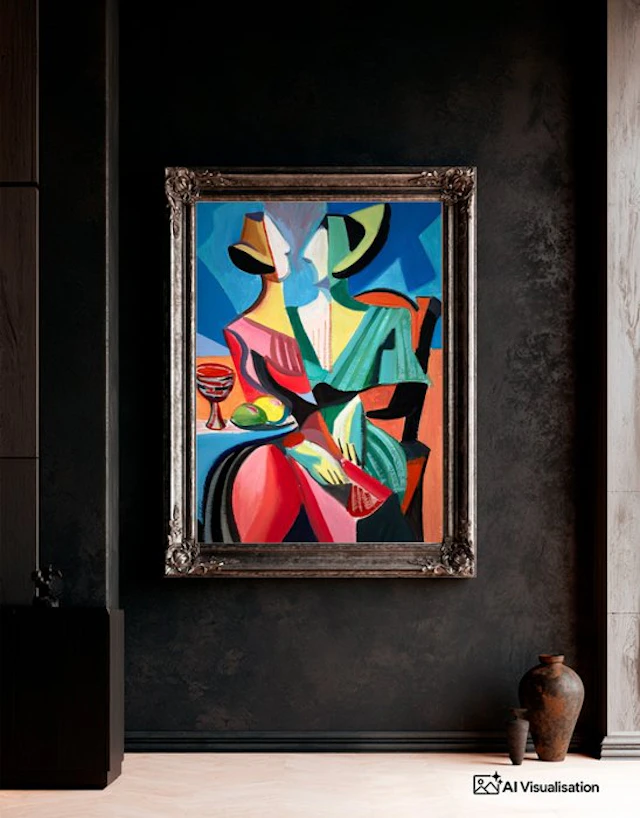 E. Pérez Lezcano - Dos figuras con copa y frutas XL (No Reserve)