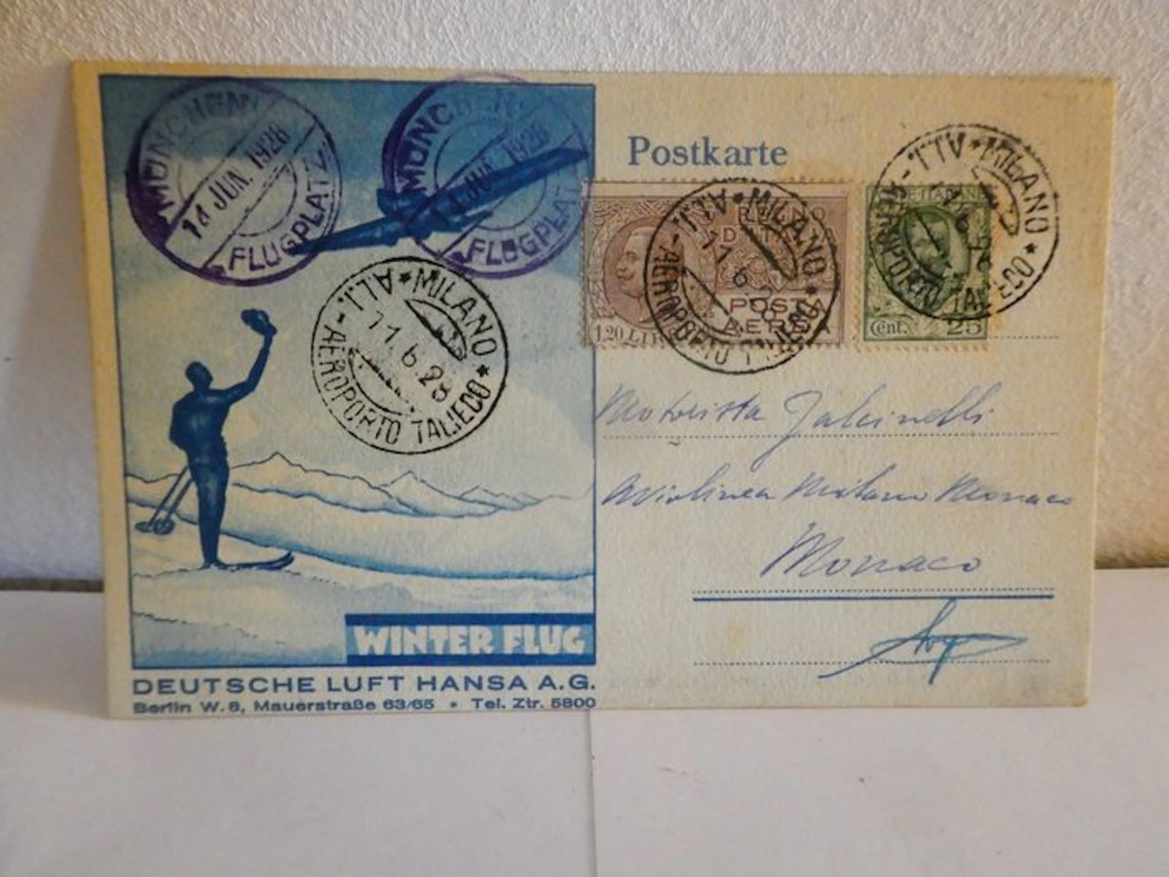 Italy Kingdom - Postcard with cancellation 'A.L.I...