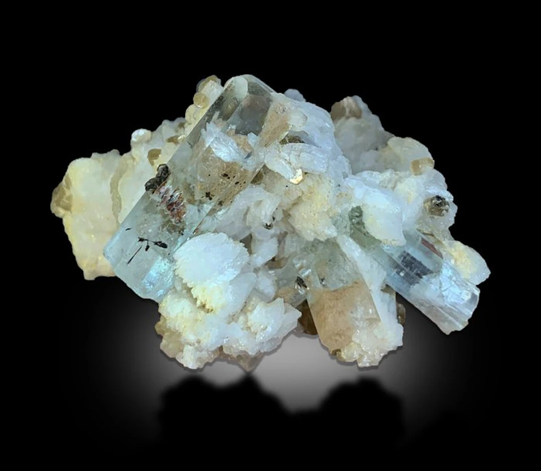 Aquamarine with Feldspar Matrix – Blue Beryl Crystal...