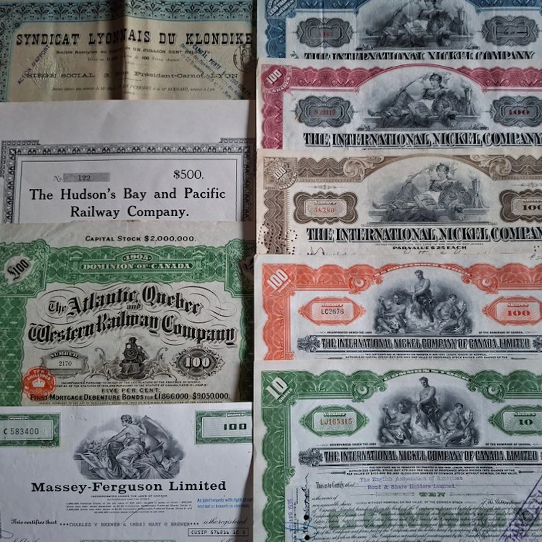 Document - 14 Original Canadian shares and bonds