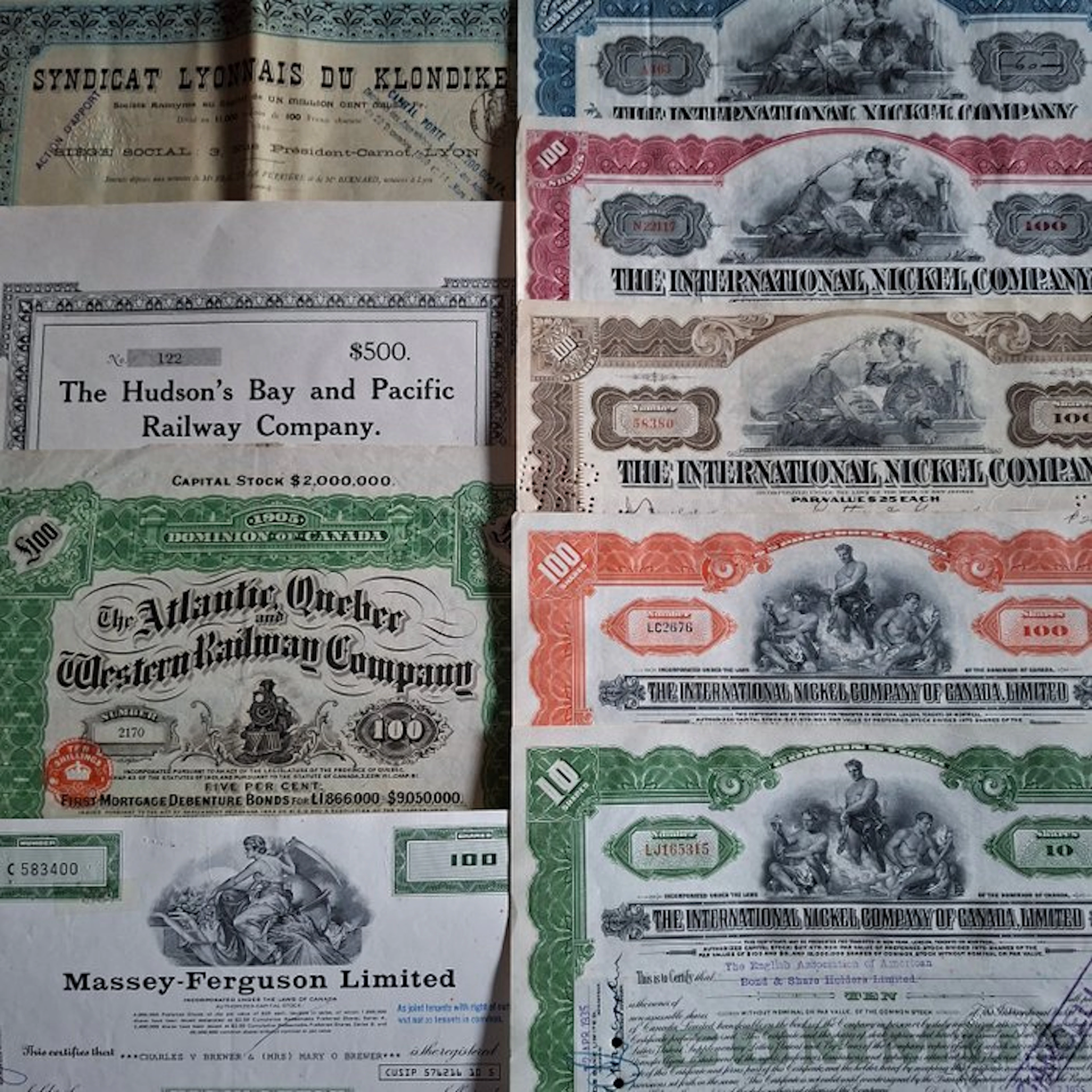 Document - 14 Original Canadian shares and bonds