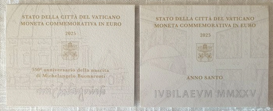 Vatican. 2 Euro 2025 "Anno Santo" + "Michelangelo" (2 coins) (No reserve price)
