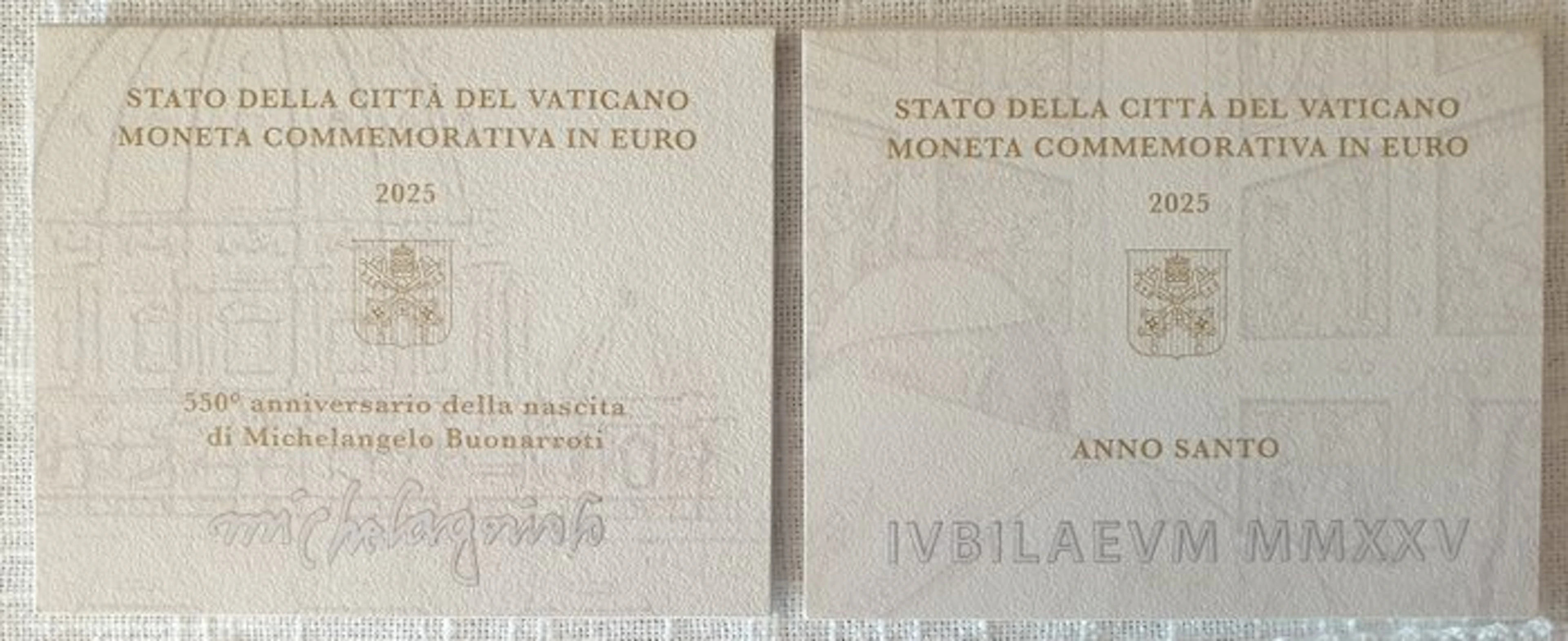 Vatican. 2 Euro 2025 "Anno Santo" + "Michelangelo" (2 coins) (No reserve price)