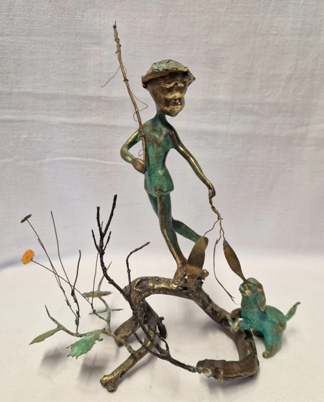 Malcolm Moran (1923-2011) - Figure - Junge mit Angel - Copper