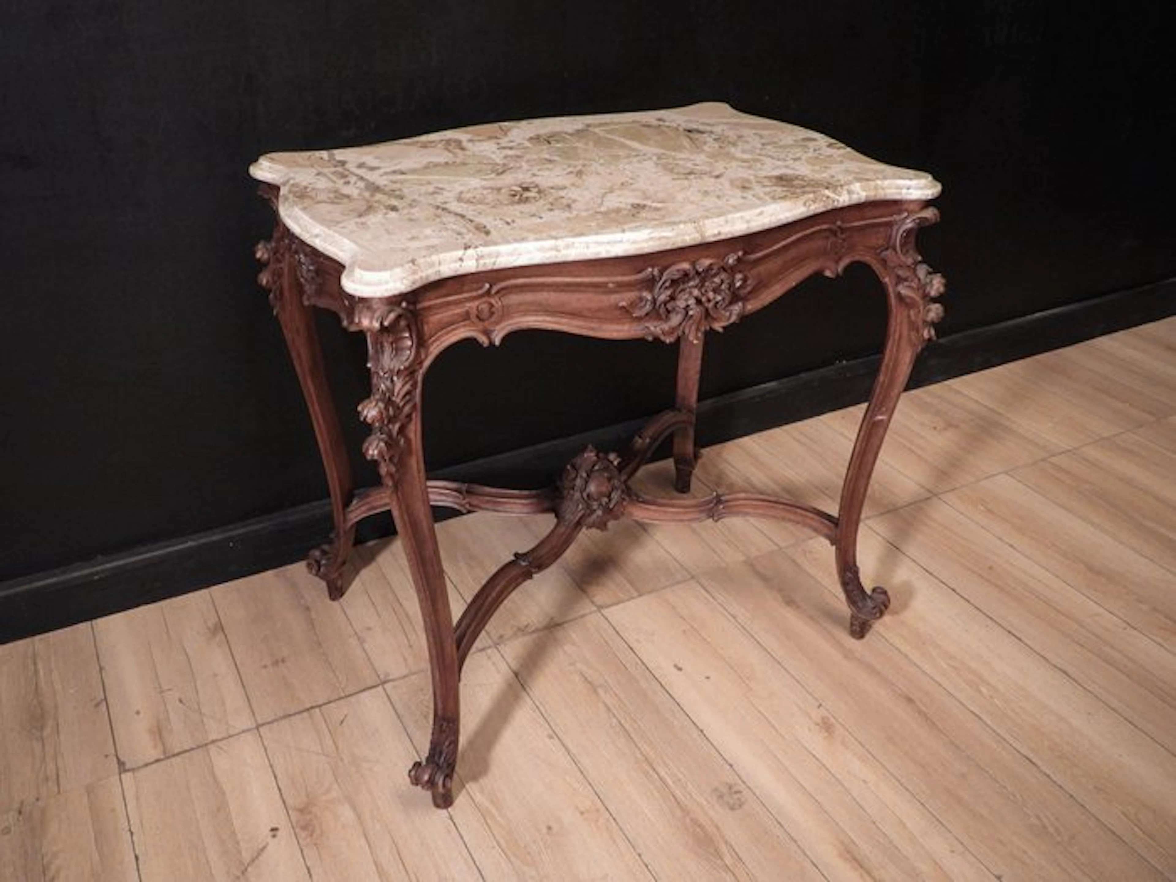 Centre table - Wood, Walnut, Marble