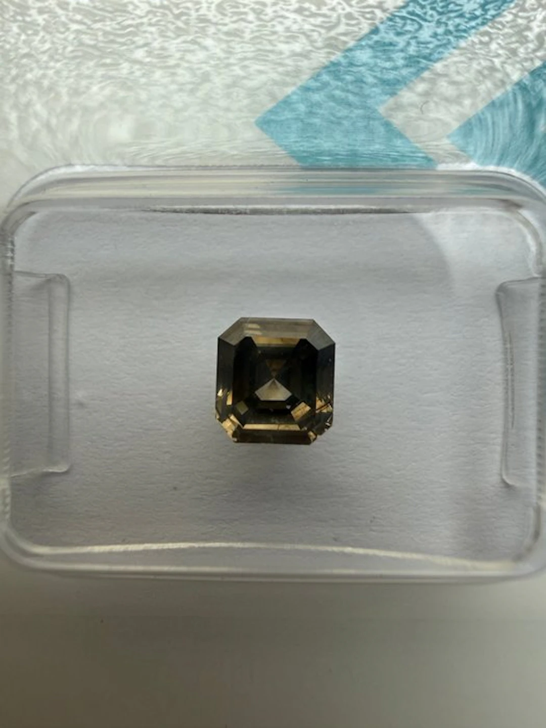 1 pcs Diamond (Natural coloured) - 0.95 ct - Emerald - Fancy deep Greyish