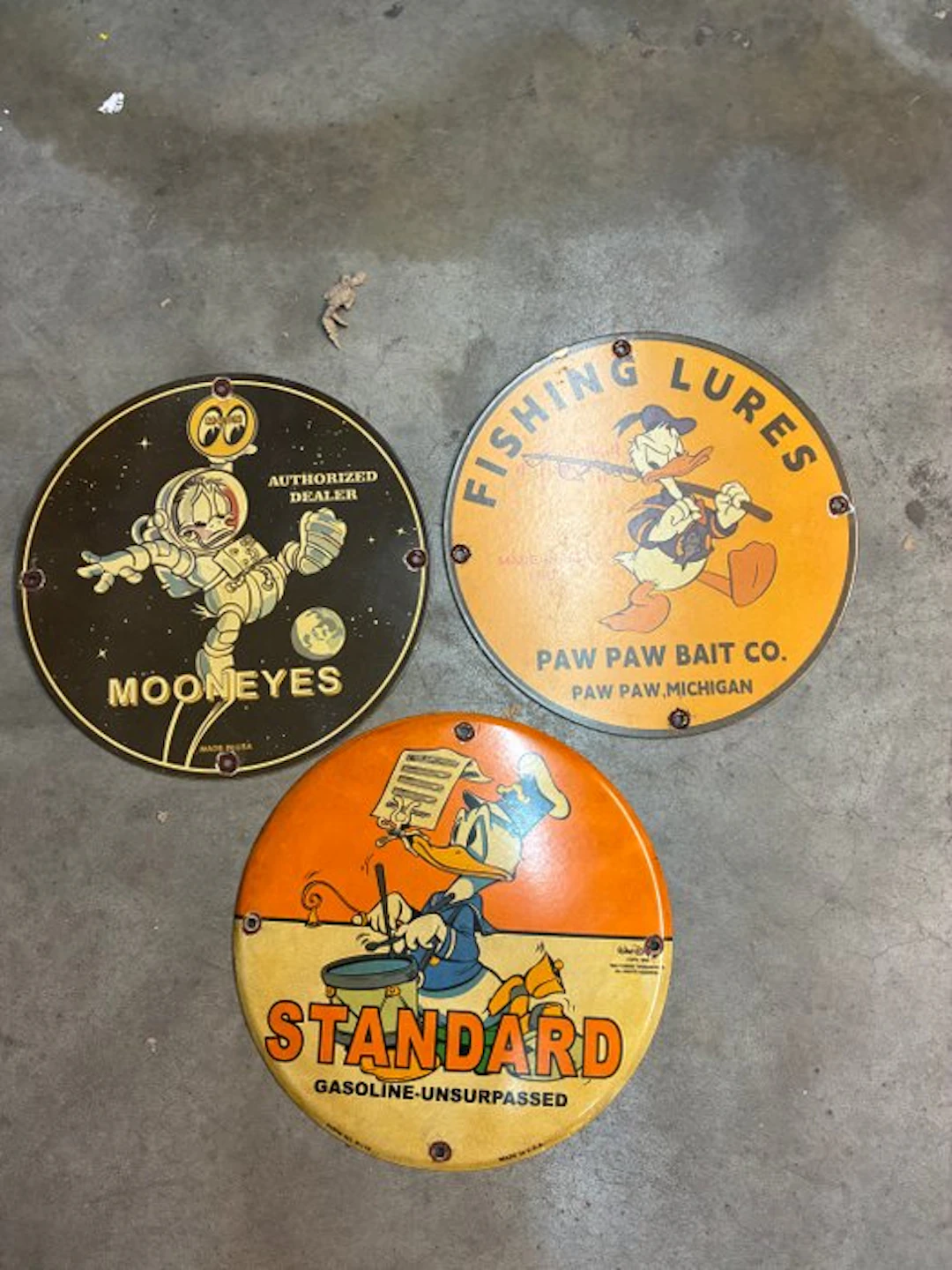 Donald duck - Set of 3 enamel advertising signs – Donald...