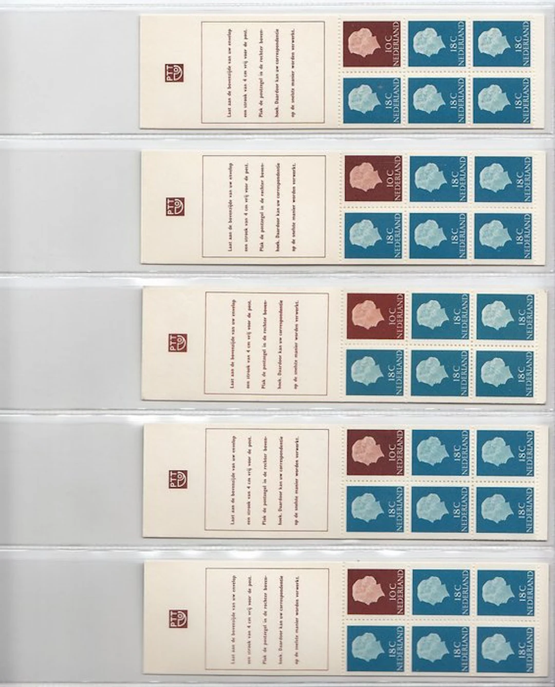 Netherlands - Lot of mint Dutch stamp booklets with a telblok