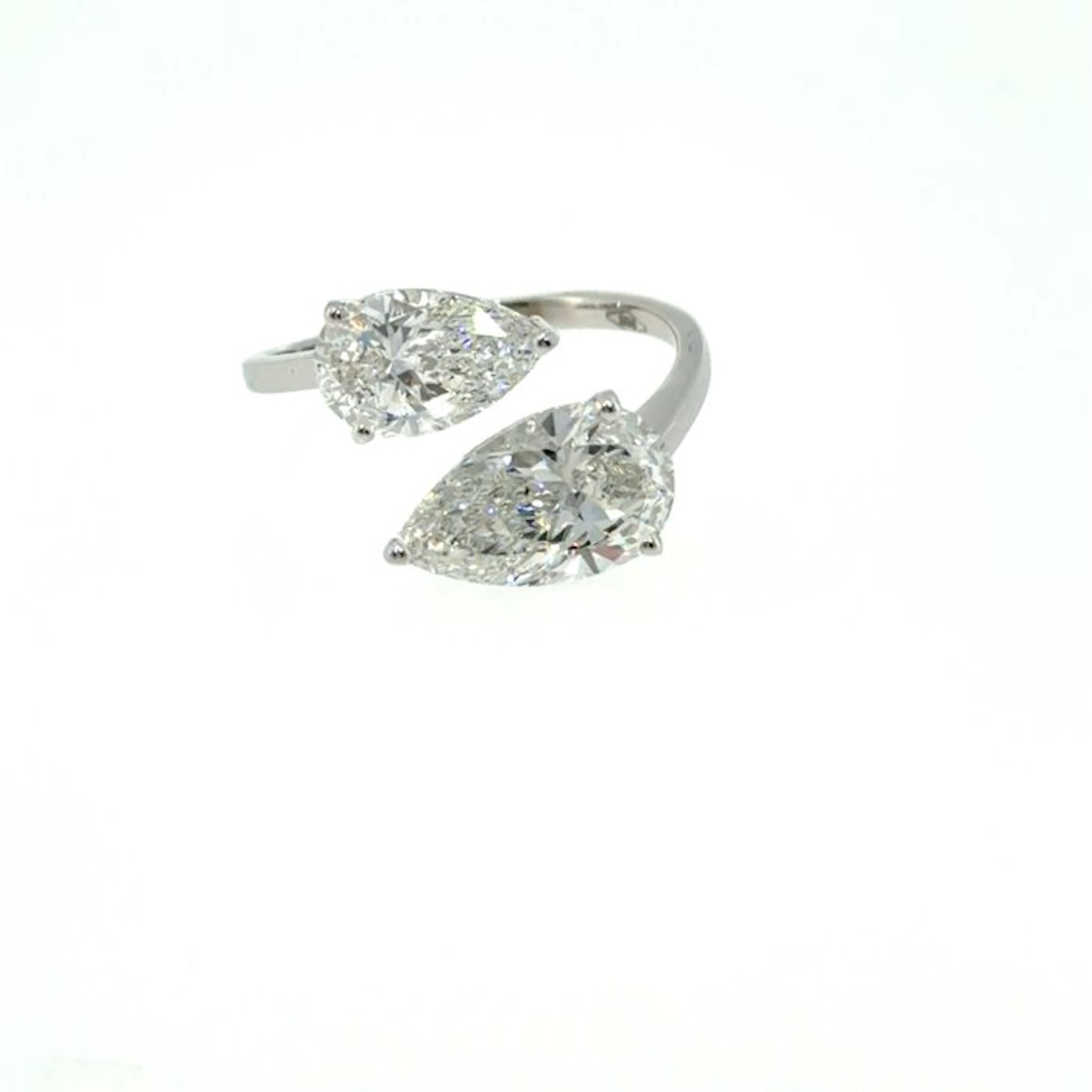 No reserve price - Ring - 14 kt. White gold - 4.03ct. tw. Diamond (Lab-grown)