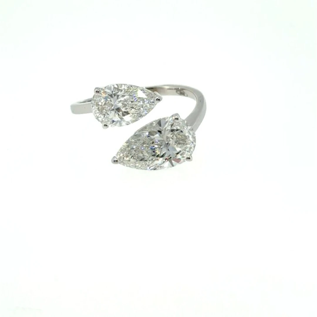 No reserve price - Ring - 14 kt. White gold - 4.03ct. tw. Diamond (Lab-grown)