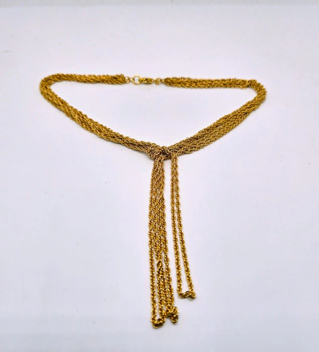 Monet - Gold-plated - Necklace - 1970 Tassel